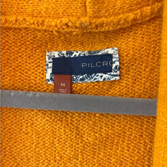 Pilcro by Anthropologie Cropped Cardigan Sweater Marigold Yellow XS - Picture 3 of 4